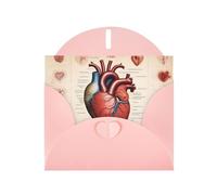 YYHWHJDE Carte de vœux rose avec motif anatomie humaine pour Noël, anniversaire d'enfant, Saint-Valentin et invitation à une fête