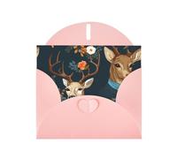 YYHWHJDE Carte de vœux rose avec motif cerf - Parfait pour la Saint-Valentin, un anniversaire de mariage et des invitations de fête