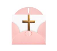 YYHWHJDE Carte de vœux rose avec motif de croix lumineuse pour Noël, anniversaire d'enfant, Saint-Valentin et invitation à une fête