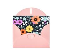YYHWHJDE Carte de vœux rose avec motif de fleurs colorées pour Noël, anniversaire d'enfant, Saint-Valentin et invitation à une fête