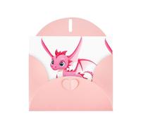 YYHWHJDE Carte de vœux rose avec motif de petit dragon pour Noël, anniversaire d'enfant, Saint-Valentin et invitation à une fête
