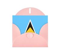 YYHWHJDE Carte de vœux rose avec motif drapeau de Sainte-Lucie parfaite pour la Saint-Valentin, anniversaire de mariage et invitations de fête