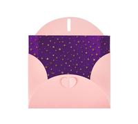 YYHWHJDE Carte de vœux rose avec motif étoile violette parfaite pour la Saint-Valentin, anniversaire de mariage et invitations de fête
