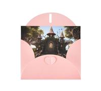 YYHWHJDE Carte de vœux rose avec motif jardin féérique gothique parfaite pour la Saint-Valentin, un anniversaire de mariage et des invitations de fête