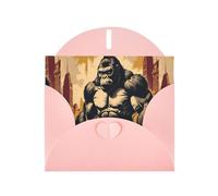 YYHWHJDE Carte de vœux rose avec motif King Kong pour Saint-Valentin, anniversaire de mariage et invitations de fête