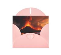 YYHWHJDE Carte de vœux rose avec motif volcan Kilauea en éruption pour fête d'anniversaire