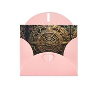 YYHWHJDE Carte de vœux rose calendrier Maya motif fin du monde pour Noël, anniversaire d'enfant, Saint-Valentin et invitation à une fête