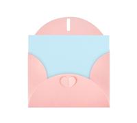 YYHWHJDE Carte de vœux rose de couleur unie, petit motif frais pour Noël, anniversaire d'enfant, Saint-Valentin et invitation à une fête