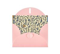 YYHWHJDE Carte de vœux rose labyrinthe avec impression carte au trésor pour Noël, anniversaire d'enfant, Saint-Valentin et invitation à une fête