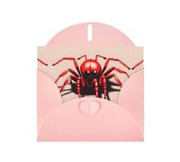 YYHWHJDE Carte de vœux rose mignonne petite araignée rouge pour Noël, anniversaire d'enfant, Saint-Valentin et invitation à une fête