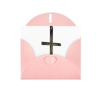 YYHWHJDE Carte de vœux rose motif croix foncée pour Noël, anniversaire d'enfant, Saint-Valentin et invitation à une fête