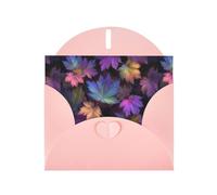 YYHWHJDE Carte de vœux rose motif feuille d'érable Aurore parfaite pour la Saint-Valentin, anniversaire de mariage et invitations de fête