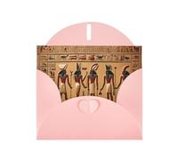 YYHWHJDE Carte de vœux rose motif hiéroglyphes égyptiens anciens pour fête d'anniversaire