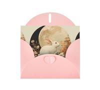 YYHWHJDE Carte de vœux rose motif lune lapin parfait pour la Saint-Valentin, anniversaire de mariage et invitations de fête