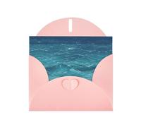 YYHWHJDE Carte de vœux rose motif mer bleu foncé pour Noël, anniversaire d'enfant, Saint-Valentin et invitation à une fête