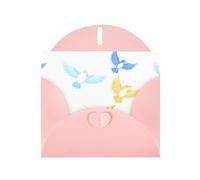 YYHWHJDE Carte de vœux rose motif oiseaux parmi les étoiles pour Noël, anniversaire d'enfant, Saint-Valentin et invitation à une fête