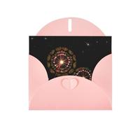 YYHWHJDE Carte de vœux rose motif pissenlit étoilé pour Noël, anniversaire d'enfant, Saint-Valentin et invitation à une fête