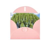 YYHWHJDE Carte de vœux rose motif saule parfaite pour la Saint-Valentin, anniversaire de mariage et invitations de fête