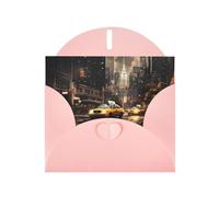 YYHWHJDE Carte de vœux rose New York Fashion City pour fête d'anniversaire festive invitation