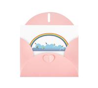 YYHWHJDE Carte de vœux rose oiseaux sur l'arc-en-ciel pour fête d'anniversaire festive invitation