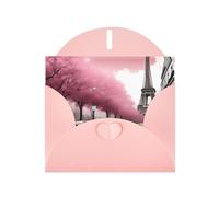 YYHWHJDE Carte de vœux rose Paris Street Tour Eiffel Motif floral Rose Pour fête d'anniversaire Invitation