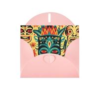 YYHWHJDE Carte de vœux rose vintage Aloha Tiki pour Noël, anniversaire d'enfant, Saint-Valentin et invitation à une fête