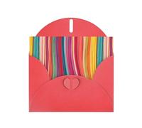 YYHWHJDE Carte de vœux rouge avec lignes colorées, parfaite pour la Saint-Valentin, un anniversaire de mariage et des invitations de fête