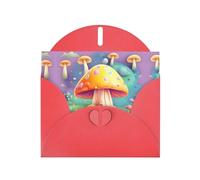 YYHWHJDE Carte de vœux rouge avec motif de champignon pour Noël, anniversaire d'enfant, Saint-Valentin et invitation à une fête