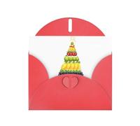 YYHWHJDE Carte de vœux rouge avec motif pyramide de fruits lumineux pour fête d'anniversaire