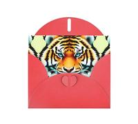 YYHWHJDE Carte de vœux rouge avec motif tête de tigre - Parfait pour la Saint-Valentin, un anniversaire de mariage et des invitations de fête