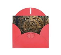 YYHWHJDE Carte de vœux rouge calendrier maya motif fin du monde pour Noël, anniversaire d'enfant, Saint-Valentin et invitation à une fête