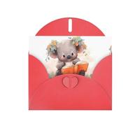 YYHWHJDE Carte de vœux rouge Koala sur la vigne pour fête d'anniversaire festive