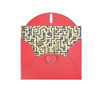 YYHWHJDE Carte de vœux rouge labyrinthe avec impression carte au trésor pour Noël, anniversaire d'enfant, Saint-Valentin et invitation à une fête