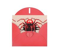 YYHWHJDE Carte de vœux rouge mignonne petite araignée rouge pour Noël, anniversaire d'enfant, Saint-Valentin et invitation à une fête