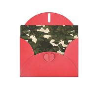YYHWHJDE Carte de vœux rouge motif camouflage militaire parfaite pour la Saint-Valentin, anniversaire de mariage et invitations de fête