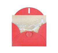 YYHWHJDE Carte de vœux rouge motif étoile de mer plage pour Noël, anniversaire d'enfant, Saint-Valentin et invitation à une fête