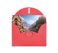 YYHWHJDE Carte de vœux rouge Motif Grand Canyon pour fête d'anniversaire festive Invitation