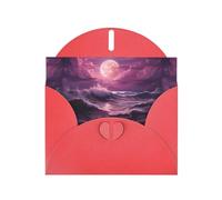 YYHWHJDE Carte de vœux rouge motif marée violette parfaite pour la Saint-Valentin, anniversaire de mariage et invitations de fête