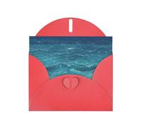 YYHWHJDE Carte de vœux rouge motif mer bleu foncé pour Noël, anniversaire d'enfant, Saint-Valentin et invitation à une fête