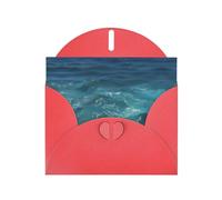 YYHWHJDE Carte de vœux rouge Motif océan profond pour Noël, anniversaire d'enfant, Saint-Valentin et invitation à une fête