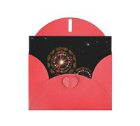 YYHWHJDE Carte de vœux rouge motif pissenlit étoilé pour Noël, anniversaire d'enfant, Saint-Valentin et invitation à une fête