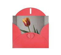 YYHWHJDE Carte de vœux rouge motif tulipe pour Noël, anniversaire d'enfant, Saint-Valentin et invitation à une fête