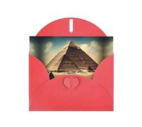 YYHWHJDE Carte de vœux rouge Rêver des pyramides de Khoufu pour Noël, anniversaire d'enfant, Saint-Valentin et invitation à une fête