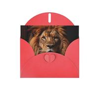 YYHWHJDE Carte de vœux rouge The Lion's Gaze pour fête d'anniversaire festive