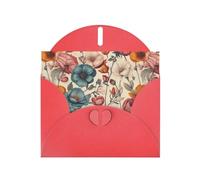 YYHWHJDE Carte de vœux rouge très beau motif de fleurs, parfaite pour la Saint-Valentin, un anniversaire de mariage et des invitations de fête