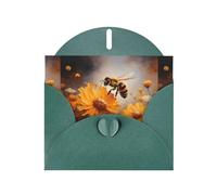 YYHWHJDE Carte de vœux vert foncé « A Honey Bee Collecting nectar » pour Noël, un anniversaire d'enfant, la Saint-Valentin et une invitation à une fête