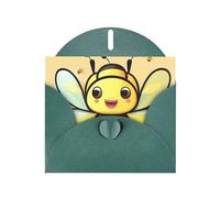 YYHWHJDE Carte de vœux vert foncé avec imprimé abeille jaune pour Noël, anniversaire d'enfant, Saint-Valentin et invitation à une fête