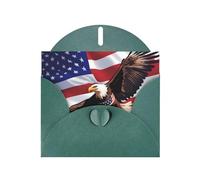 YYHWHJDE Carte de vœux vert foncé avec motif aigle patriotique des États-Unis avec motif drapeau américain, parfaite pour la Saint-Valentin, un anniversaire de mariage et des invitations de fête