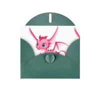YYHWHJDE Carte de vœux vert foncé avec motif de petit dragon pour Noël, anniversaire d'enfant, Saint-Valentin et invitation à une fête