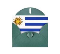 YYHWHJDE Carte de vœux vert foncé avec motif drapeau de l'Uruguay, parfaite pour la Saint-Valentin, un anniversaire de mariage et des invitations de fête
